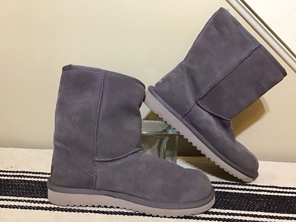 Koolaburra by UGG Gray Suede Faux Fur Lined Mid-Calf Pull-On Women Boots 8